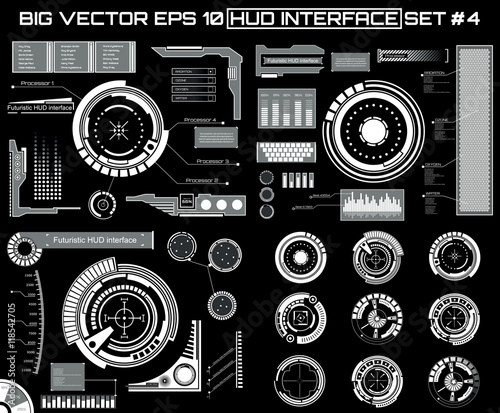 Abstract future, concept vector futuristic blue virtual graphic touch user interface HUD. For web, site, mobile applications isolated on black background, techno, online design, business, gui, ui.