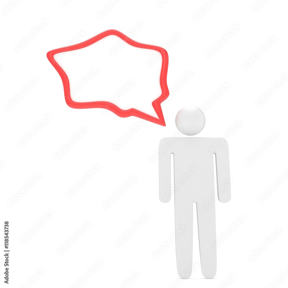3d man with talk bubbles isolated over a white background. 3d rendering. 3d man with talk bubbles isolated over a white background. 3d rendering.