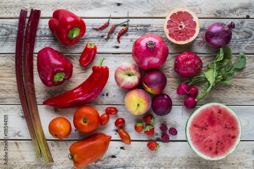 Принти на полотні Red fruit and vegetables