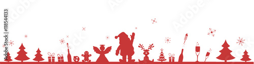 Weihnachten Engel, Weihnachtsmann und Elch