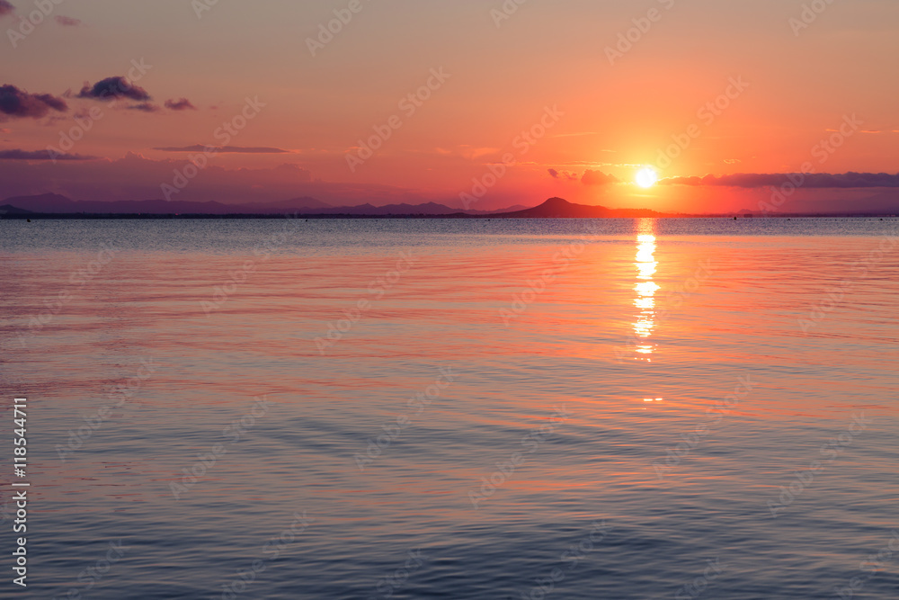 Obraz premium Sunset in the Mar Menor, La Manga