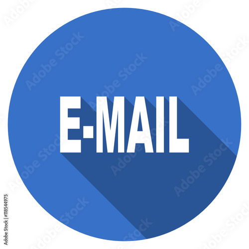 Flat design blue round web e-mail vector icon