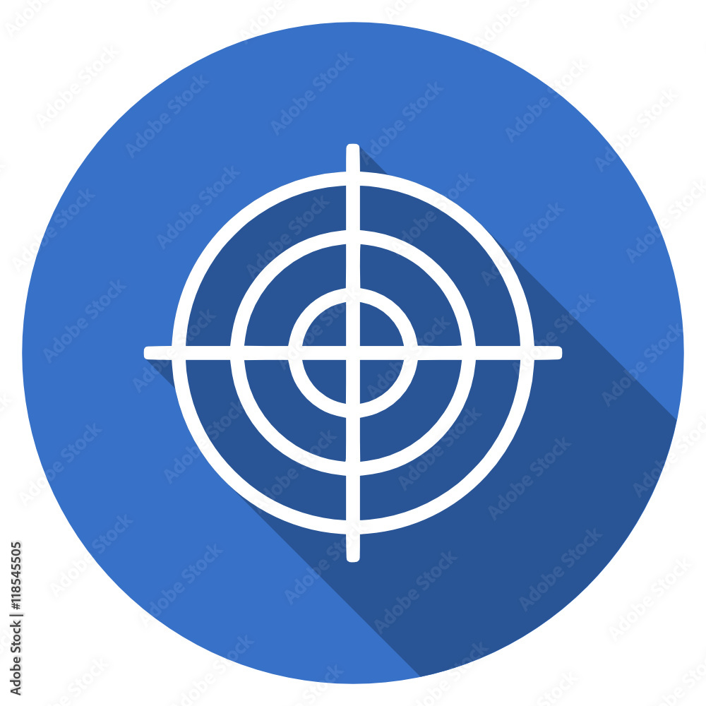 Flat design blue web target vector icon Flat design blue web target vector icon