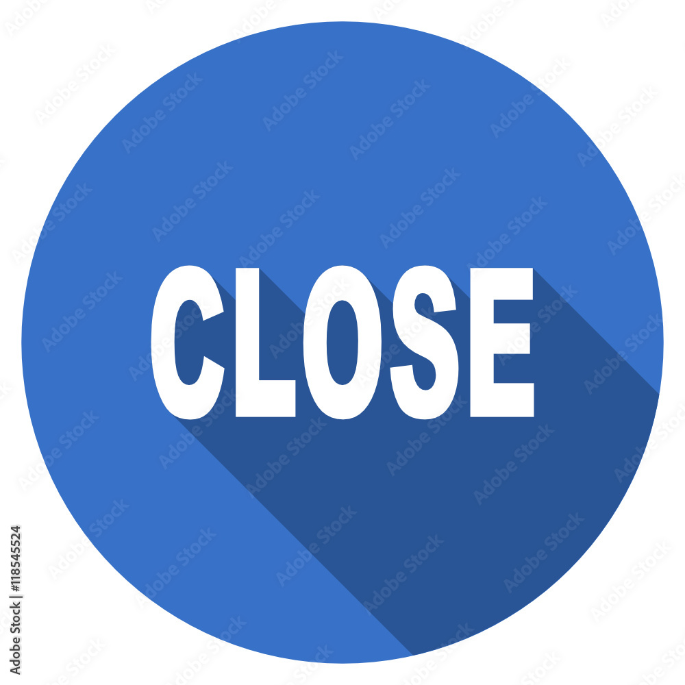 Flat design blue web close vector icon Flat design blue web close vector icon