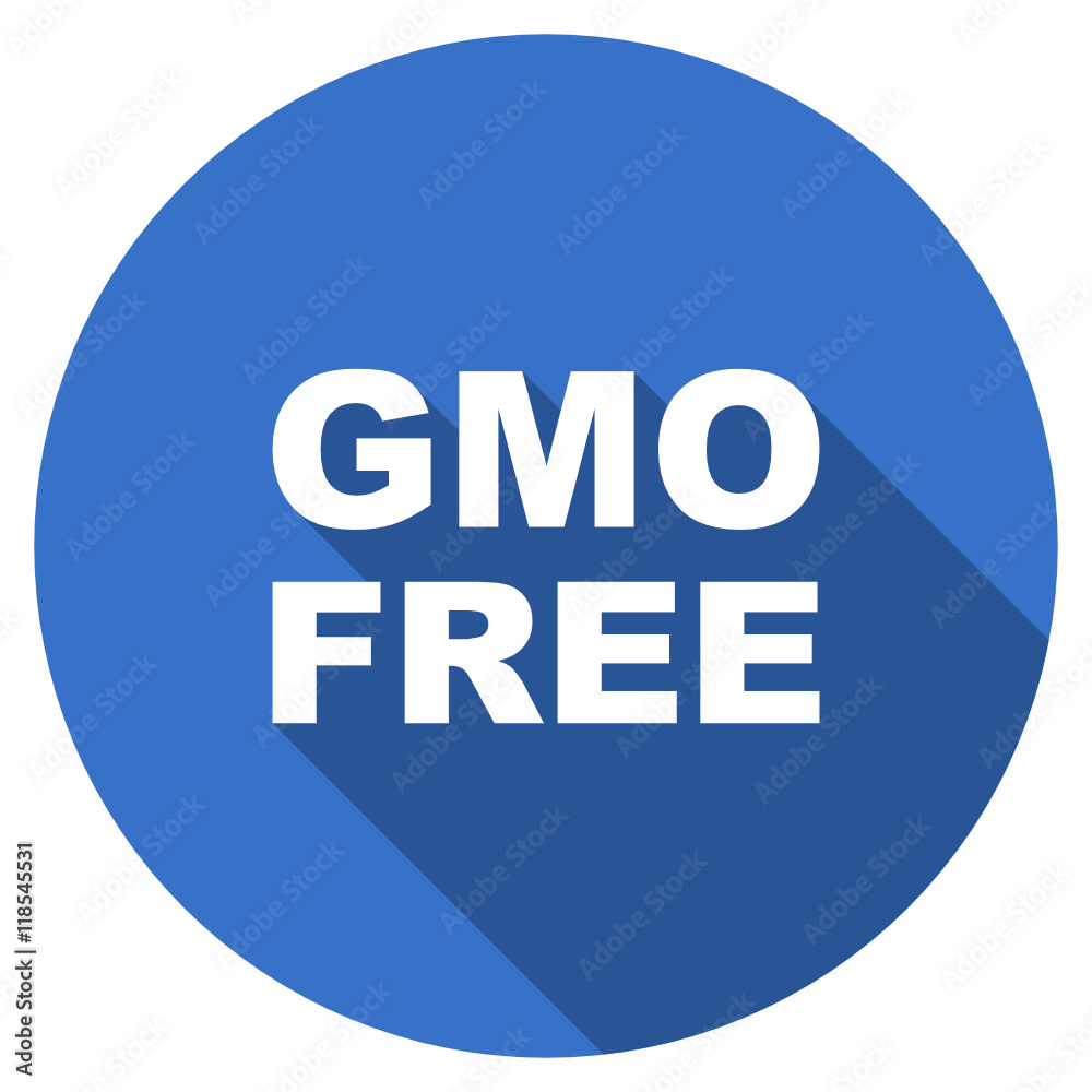 Flat design blue web gmo free vector icon Flat design blue web gmo free vector icon