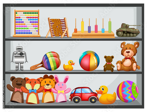 Shelves fullo f toys