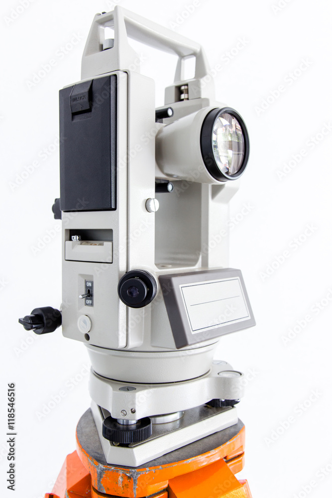 equipment survey ,digital measuring tool. Isolated on white background