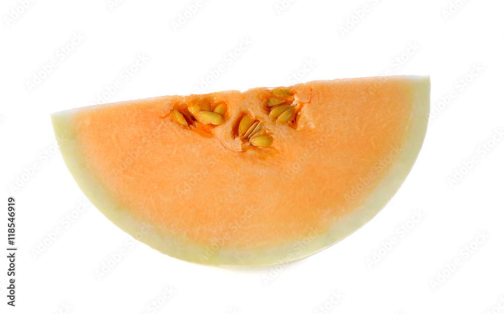 cantaloupe melon sliced on white background cantaloupe melon sliced on white background