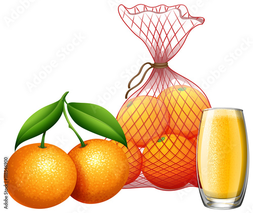 Fresh orange and orange juice