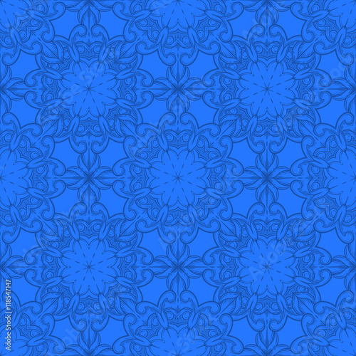 Seamless decorative pattern. Ornament with mosaic elements