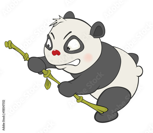 Fototapeta Naklejka Na Ścianę i Meble -  Illustration of a Cute Panda. Cartoon Character 