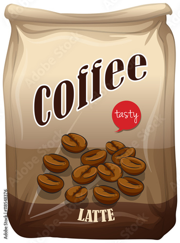 Bag of coffee latte