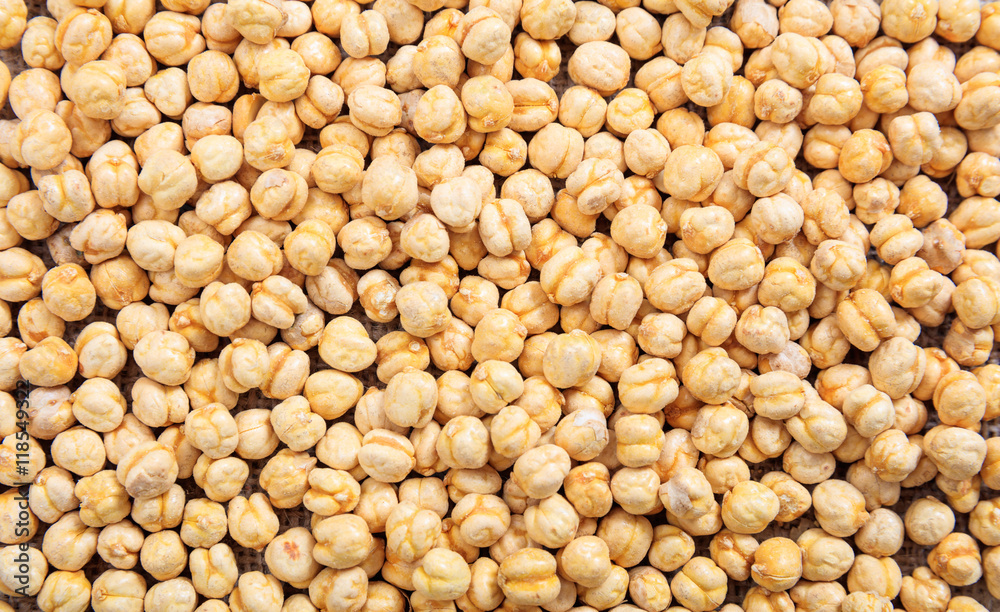 Roasted chickpeas as background