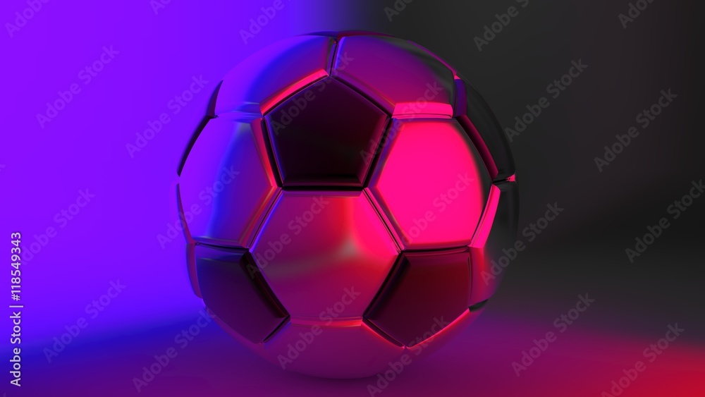Naklejka premium Soccer ball. 3D illustration. 3D CG.