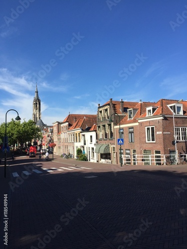 Vista di Delft con la Cattedrale, Olanda