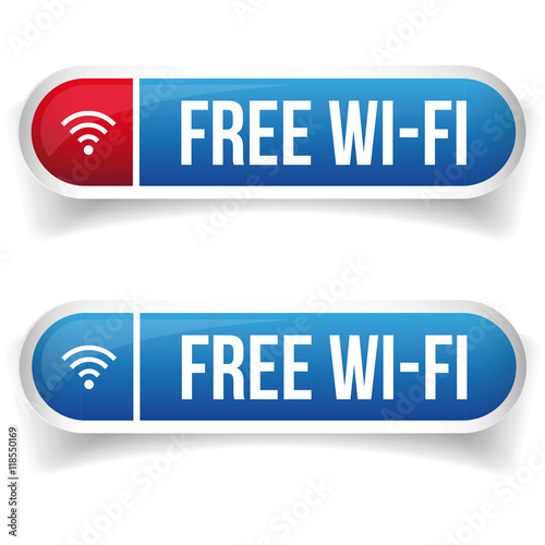 vector wifi symbol, free wifi button set