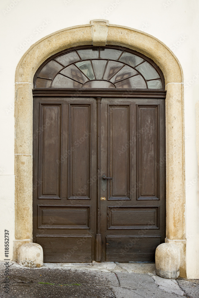 Old decorative wooden door