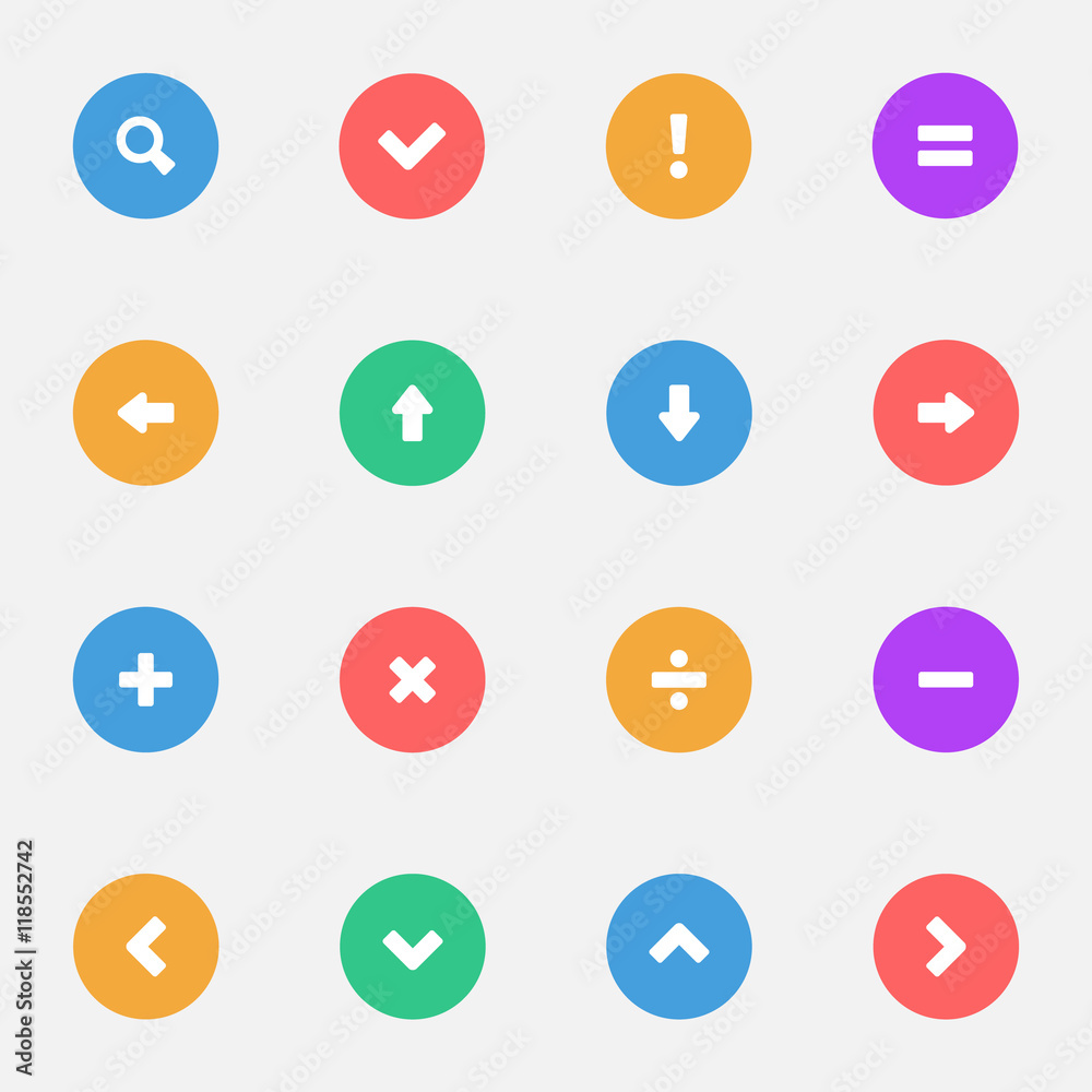 Control Signs and Navigation flat icons Control Signs and Navigation flat icons