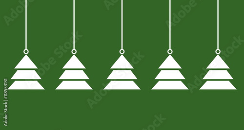 Grüne Weihnachtskarte mit Weihnachtsbäumen