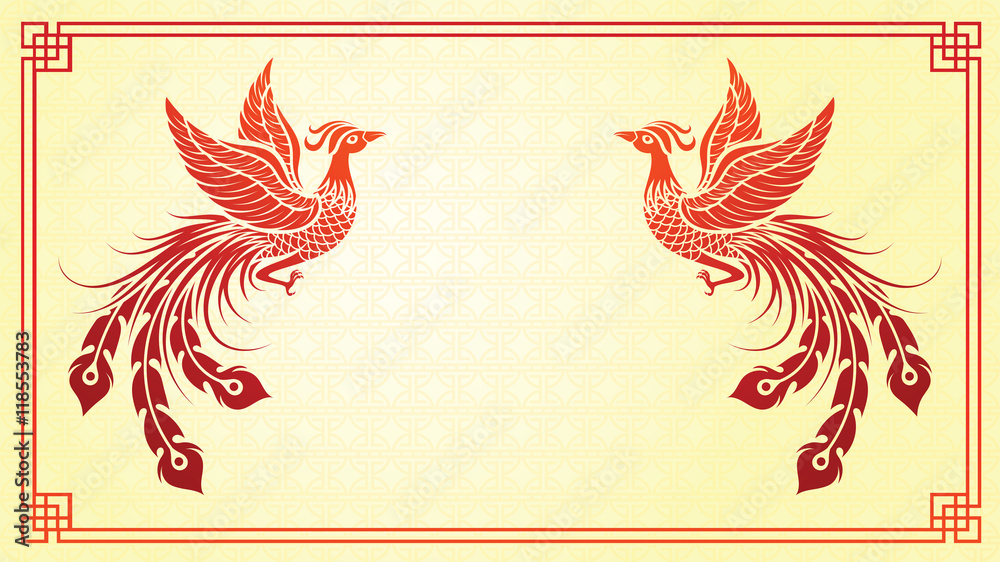 Obraz premium Chinese phoenix template