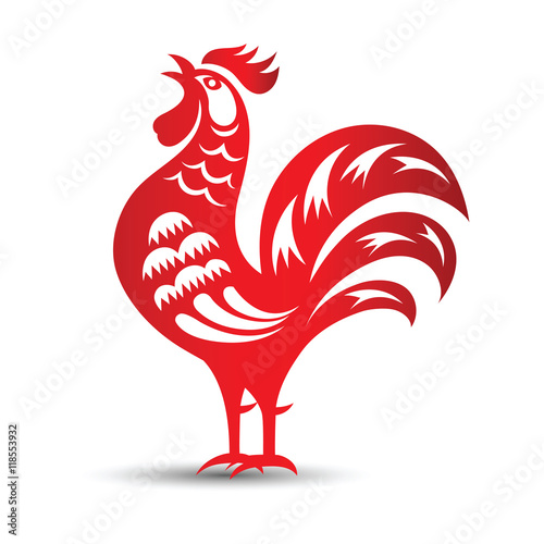 chinese rooster vector
