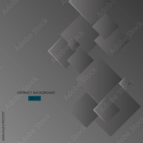 3D Quadrate Tapete - Fototapete Vector Abstract geometric shape from gray rhombus