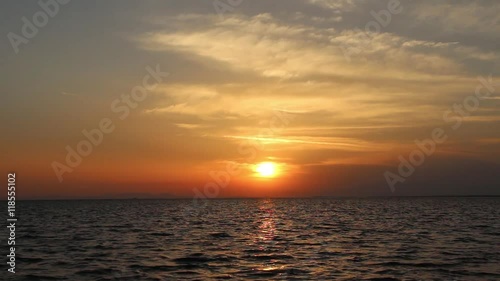 Sunset Sea With Skyline photo