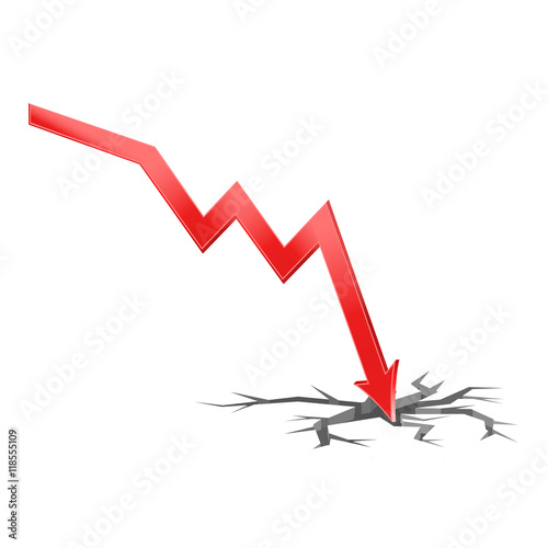 3D Illustration of falling economy