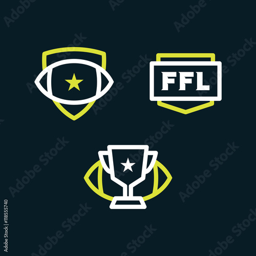 Modern fantasy football badges. 
