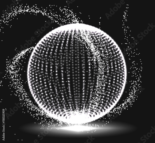 Abstract 3D sphere spiral shape