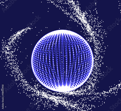 Abstract 3D sphere spiral shape