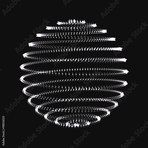Abstract 3D sphere spiral shape