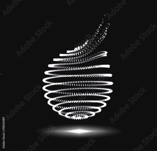 Abstract 3D sphere spiral shape