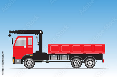 Side view of  Crane  truck Vector