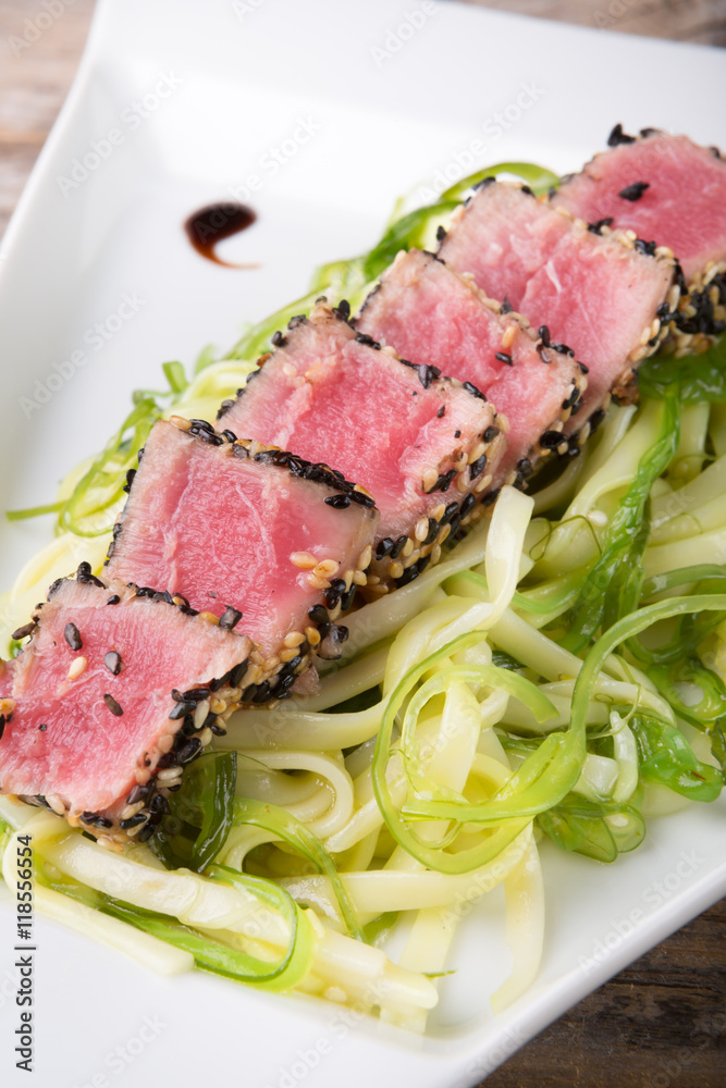 Tuna meat with salad Tuna meat with salad