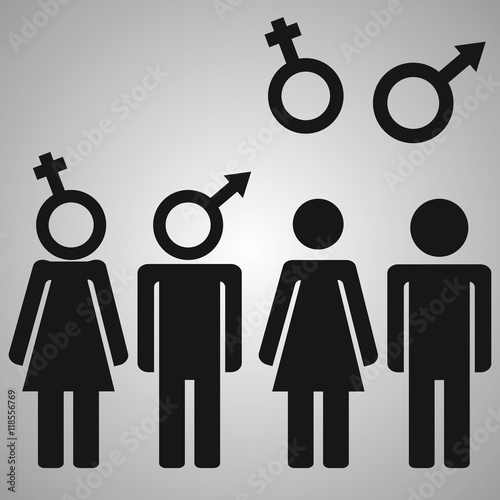 Man and woman symbol set relationship
