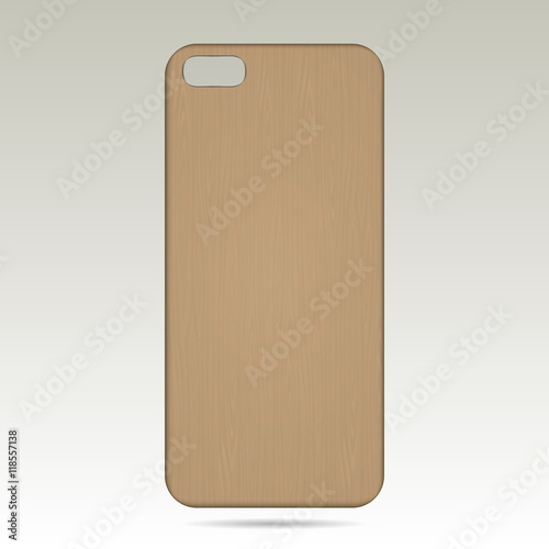wooden case for phone vector illustration on white background