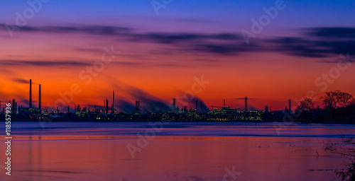 Chempark Dormagen nach Sonnenuntergang