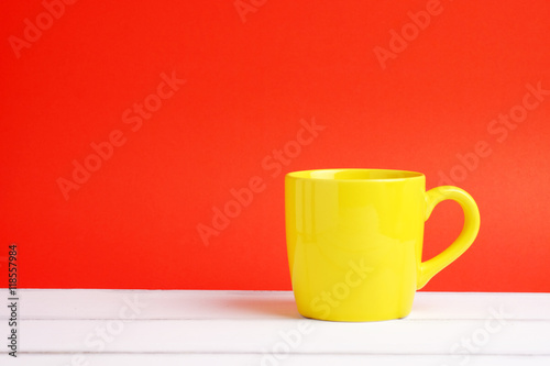 Colorful yellow cup.