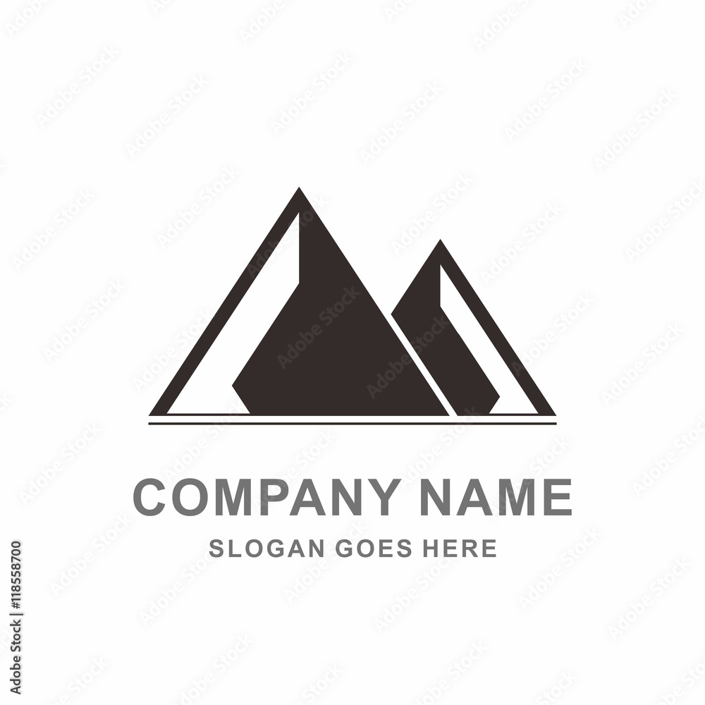 Fototapeta premium Mountain Shape Adventure Outdoor Geometric Triangle Vector Logo Design Template