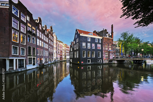 Photography Amsterdam canal at sunset