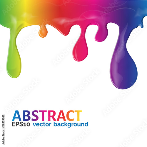  Colorful paints dripping