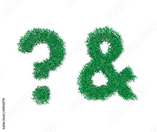 Vector green grass notations

