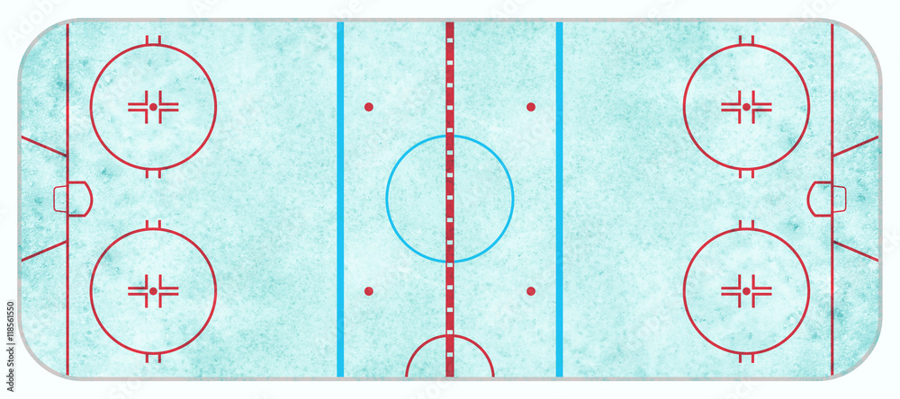 Naklejka premium Aerial View of Textured Ice Hockey Rink