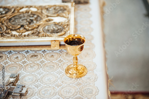 various accessories for the wedding in the church