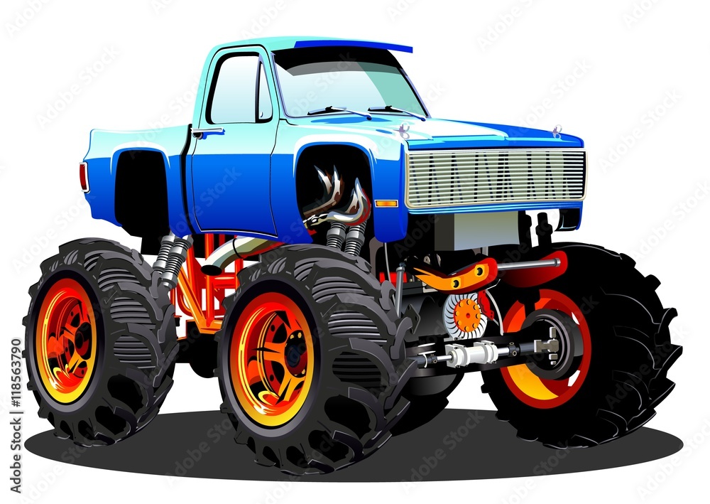 Obraz premium Cartoon Monster Truck. Available EPS-10 separated by groups and layers for easy edit