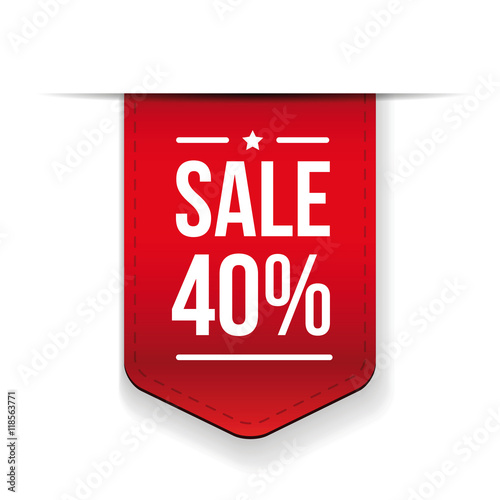 Sale 40% off banner red ribon
