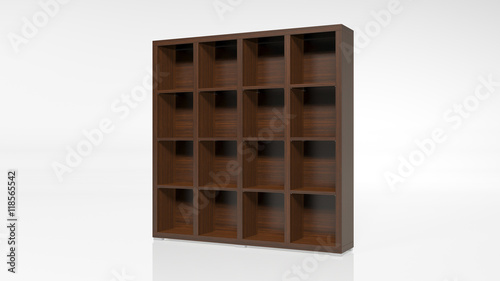 Shelf, wooden furniture isolated on white backgroundround