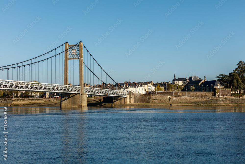 Obraz premium Suspension Bridge of the city of Ancienis in France