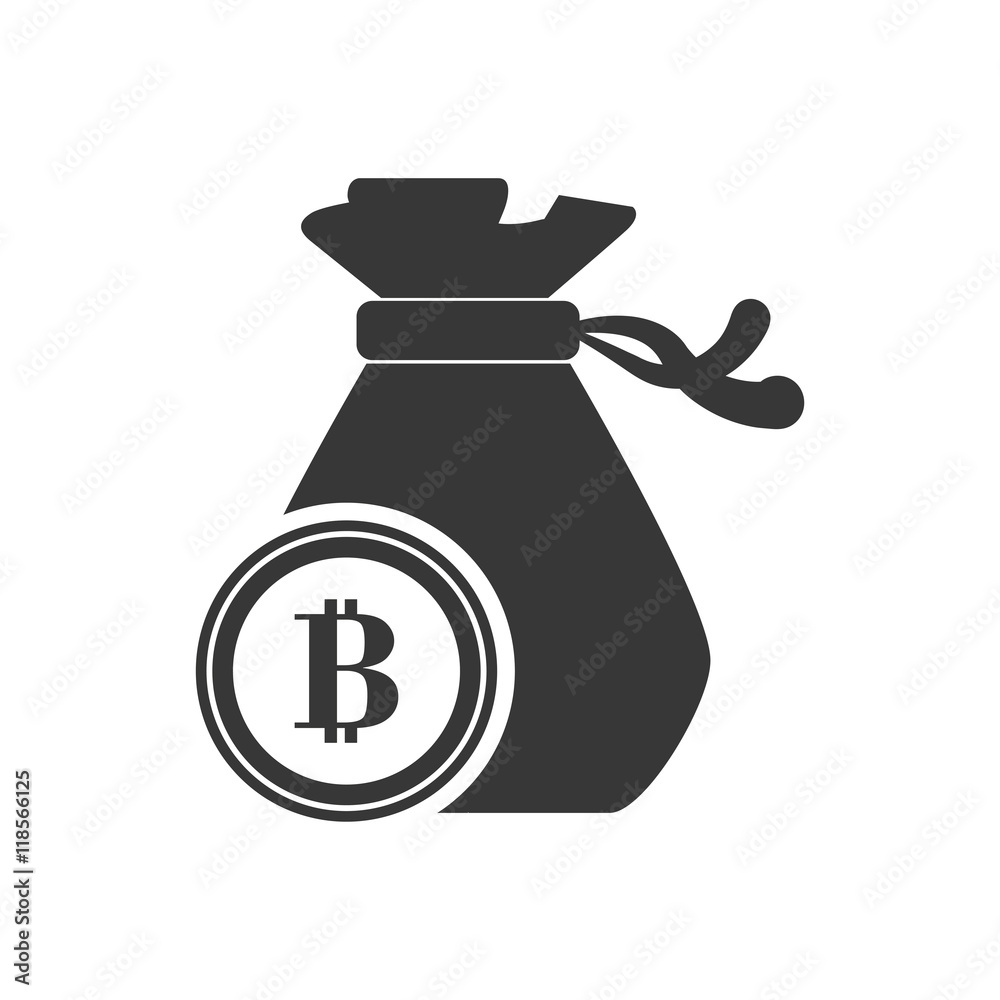 bitcoin money bag financial commerce icon. Flat and Isolated design. Vector illustration